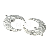 Tibetan Style Hammered Metal Crescent Moon Links connectors for Dangle Charms X-EA291Y-2