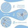 2Pcs 2 Styles Multi Layered ABS Plastic Pearl Beaded Chain Belts AJEW-FG0004-01-4