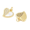 Brass Micro Pave Clear Cubic Zirconia with White Shell Charms CU-CBA9482-02G-03-2