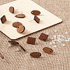 Coconut Brown Wood Stud Earring Findings EJEW-TA0010-06P-32