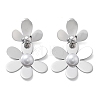 304 Stainless Steel Flower Stud Earrings for Women STAS-Z112-22P-4