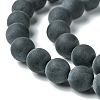 Grade A Natural Black Agate Beads Strands G447-5-2