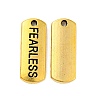 Tibetan Style Alloy Rectangle with Word Fearless Pendants TIBEP-Q043-064AG-RS-1