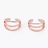 Brass Cuff Earrings EJEW-P188-02RG-2