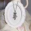 Vintage Alloy Crystal Rhinestone Owl Pendant Necklaces WU5085-6