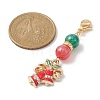 Christmas Theme Alloy Enamel Pendant Decorations HJEW-JM01136-3