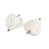 Natural Shell Heart Pendants STAS-D378-34P-2