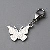 Butterfly Alloy Enamel Pendant Decoration HJEW-WH0042-73F-2