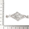 Brass Micro Pave Clear Cubic Zirconia Fold Over Clasps KK-A227-03P-3