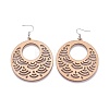 Laser Cut Wood Dangle Earrings EJEW-JE02992-M-2