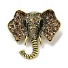 Vintage Elephant Alloy Rhinestone Brooches for Backpack Clothes JEWB-S028-06-1