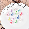 UV Plating Transparent Acrylic European Beads OACR-M027-02J-1