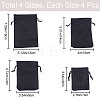 Beebeecraft 16Pcs 4 Styles Polyester Imitation Burlap Packing Pouches Drawstring Bags ABAG-BBC0001-01A-2