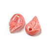 Synthetic Coral Dyed Leaf Charms CORA-Q034-01-01-2