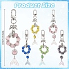 Glass & Cat Eye & Alloy Pendant Decorations HJEW-YW00485-01-3