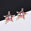 Alloy Enamel Pendants ENAM-F143-04-G-5