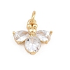 Brass Micro Pave Clear Cubic Zirconia Charms LS-KK-E798-08A-G-1
