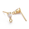 Brass Rhinestone Stud Earring Findings KK-Z018-05G-2