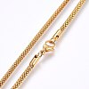 304 Stainless Steel Mesh Chain Necklaces NJEW-F227-10G-03-2