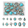 24Pcs 12 Styles Synthetic Turquoise Pendants FIND-TA0001-79-1