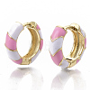 Brass Huggie Hoop Earrings EJEW-S209-04E-1