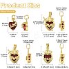 4Pcs 4 Styles Brass & Glass Pendants KK-FS0001-83-4