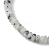 Natural Sesame Jasper Rondelle Beaded Stretch Bracelets BJEW-JB09980-06-3