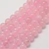 Natural Rose Quartz Beads Strands G-P281-02-8mm-1
