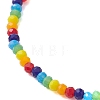 Rainbow Color Faceted Rondelle Glass Beaded Stretch Bracelets for Women BJEW-JB10547-3