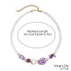 Ocean Porcelain & Plastic Pearl & Glass Flower Shell Shape Beaded Necklaces FS-WG8B806-01-1