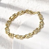Brass Link Chain Bracelets for Women BJEW-H630-05G-3