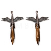Natural Tiger Eye Faceted Pointed Bullet Shaped Big Pendants G-T145-01R-03-2