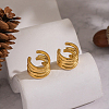 Vintage Multilayer C-Shaped 304 Stainless Steel Cuff Earrings GA4213-2