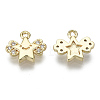 Brass Micro Pave Clear Cubic Zirconia Charms KK-S348-549-NF-2