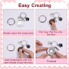 2Pcs 2 Styles 304 Stainless Steel & Glass & Alloy Enamel & 201 Stainless Steel Locket Pendant Keychains KEYC-DR00025-4