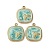 304 Stainless Steel Enamel Pendants STAS-P406-25A-G-1