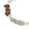 Chakra Natural Rose Quartz & Amethyst & Apatite & Aquamarine & Green Aventurine & Tiger Eye & Carnelian Chip Beaded Bracelets for Women BJEW-JB11740-02-3