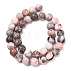 Natural Pink Zebra Jasper Round Bead Strands G-E334-10mm-11-8