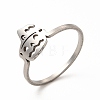 304 Stainless Steel Halloween Pumpkin Finger Ring for Women RJEW-K239-02P-3