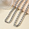 304 Stainless Steel Flower Link Chain Necklaces & Bracelets Sets SJEW-D091-04P-5