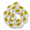 Printing Glass Oval Beads for Necklaces Bracelets Making GLAA-B020-01A-03-3