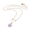 Flower Zinc Alloy Pendant Necklaces NJEW-JN02675-2