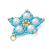 Glass Seed Beaded Star Pendants PALLOY-MZ00524-01-4