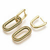 Brass Micro Pave Cubic Zirconia Dangle Hoop Earrings EJEW-S208-070B-3