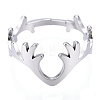 Non-Tarnish 304 Stainless Steel Deer Antler Adjustable Ring for Women X-RJEW-T027-06P-3