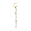 Natural Baroque Keshi Pearl & Electroplate Synthetic Non-magnetic Hematite Beaded Pendants PALLOY-JF05012-01-3