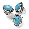 Synthetic Turquoise Adjustable Rings RJEW-I108-01AS-15-1