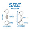 Anti-Tarnish  4Pcs 2 Style 925 Sterling Silver Spring Ring Clasps Sets STER-TA0001-05-12