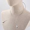 304 Stainless Steel Open Teardrop Choker Necklaces for Women NJEW-C068-01P-3