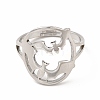 Non-Tarnish 304 Stainless Steel Bat Adjustable Ring for Women RJEW-B027-04P-2